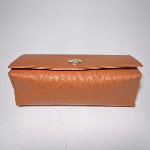 Tory Burch Saffiano Leather Sunglasses Eyeglasses Case Gold Logo with Pouch - Picture 6 of 15